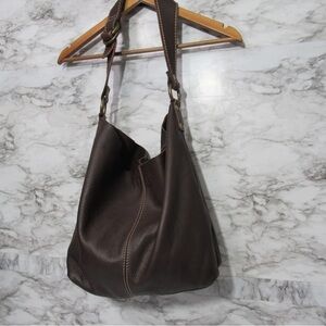 Lucky Brand Large Boho Pebbled Leather Shoulder Bag